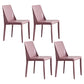Faux Leather Contemporary Dining Chair Matte Finish Solid Back Dining Chair Pink 4 Piece Set Clearhalo ' kitchen&dining_furn' 'Dining Chairs' 'Dining Tables & Seating' 'dining_chair' 'furn' 'furn_dining_chair' 'Furniture' 'furniture_dining_chair' 'Kitchen & Dining Furniture' 'kitchen' 3597550
