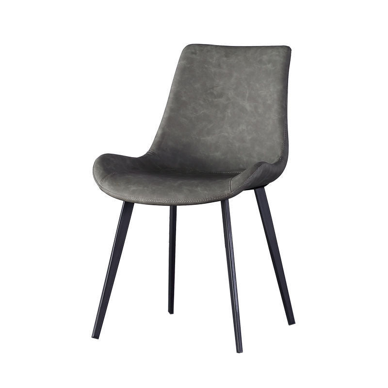 Contemporary Dining Chairs Kitchen Faux Leather Parsons Chair with Carbon Steel Legs Clearhalo ' kitchen&dining_furn' 'Dining Chairs' 'Dining Tables & Seating' 'dining_chair' 'Furniture' 'furniture_dining_chair' 'Kitchen & Dining Furniture' 'kitchen' 3597566