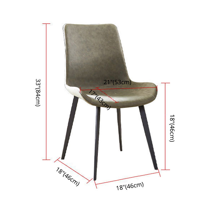 Contemporary Dining Chairs Kitchen Faux Leather Parsons Chair with Carbon Steel Legs Clearhalo ' kitchen&dining_furn' 'Dining Chairs' 'Dining Tables & Seating' 'dining_chair' 'Furniture' 'furniture_dining_chair' 'Kitchen & Dining Furniture' 'kitchen' 3597570