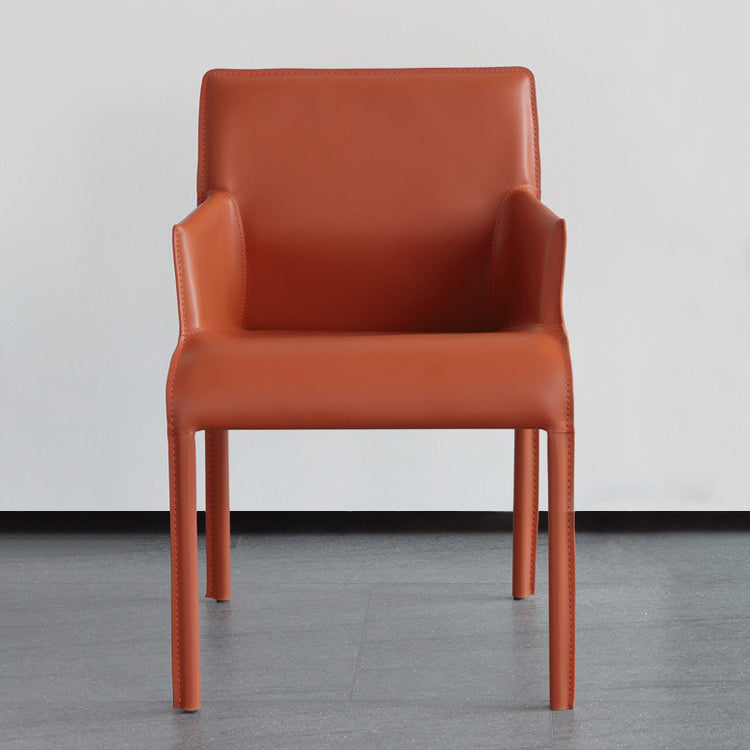 Faux Leather Modern Dining Room Chair Matte Finish Solid Back Dining Arm Chair Clearhalo ' kitchen&dining_furn' 'Dining Chairs' 'Dining Tables & Seating' 'dining_chair' 'furn' 'furn_dining_chair' 'Furniture' 'furniture_dining_chair' 'Kitchen & Dining Furniture' 'kitchen' 3597576