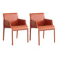 Faux Leather Modern Dining Room Chair Matte Finish Solid Back Dining Arm Chair Orange 2 Piece Set Clearhalo ' kitchen&dining_furn' 'Dining Chairs' 'Dining Tables & Seating' 'dining_chair' 'furn' 'furn_dining_chair' 'Furniture' 'furniture_dining_chair' 'Kitchen & Dining Furniture' 'kitchen' 3597580