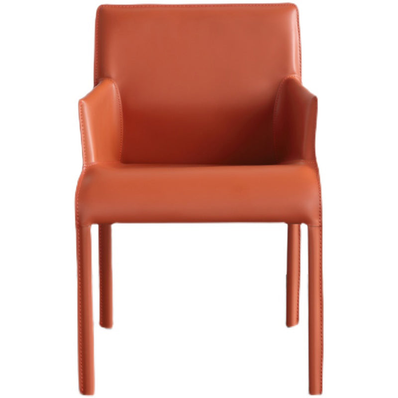 Faux Leather Modern Dining Room Chair Matte Finish Solid Back Dining Arm Chair Clearhalo ' kitchen&dining_furn' 'Dining Chairs' 'Dining Tables & Seating' 'dining_chair' 'furn' 'furn_dining_chair' 'Furniture' 'furniture_dining_chair' 'Kitchen & Dining Furniture' 'kitchen' 3597583