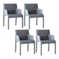 Faux Leather Modern Dining Room Chair Matte Finish Solid Back Dining Arm Chair Grey 4 Piece Set Clearhalo ' kitchen&dining_furn' 'Dining Chairs' 'Dining Tables & Seating' 'dining_chair' 'furn' 'furn_dining_chair' 'Furniture' 'furniture_dining_chair' 'Kitchen & Dining Furniture' 'kitchen' 3597594