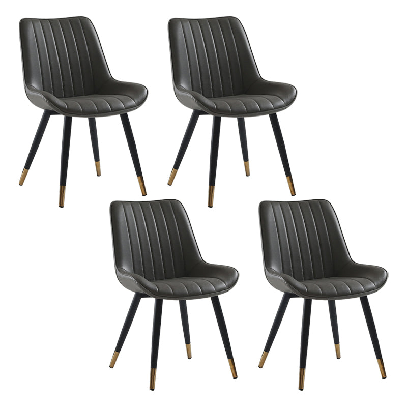 Nordic Cushioned Dining Chair 33"H Parsons Chair with Metal Base for Restaurant Grey 4 Piece Set Brass Gold Clearhalo ' kitchen&dining_furn' 'Dining Chairs' 'Dining Tables & Seating' 'dining_chair' 'furn' 'furn_dining_chair' 'Furniture' 'furniture_dining_chair' 'Kitchen & Dining Furniture' 'kitchen' 3597596