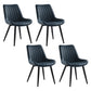 Nordic Cushioned Dining Chair 33"H Parsons Chair with Metal Base for Restaurant Blue 4 Piece Set Black Clearhalo ' kitchen&dining_furn' 'Dining Chairs' 'Dining Tables & Seating' 'dining_chair' 'furn' 'furn_dining_chair' 'Furniture' 'furniture_dining_chair' 'Kitchen & Dining Furniture' 'kitchen' 3597599