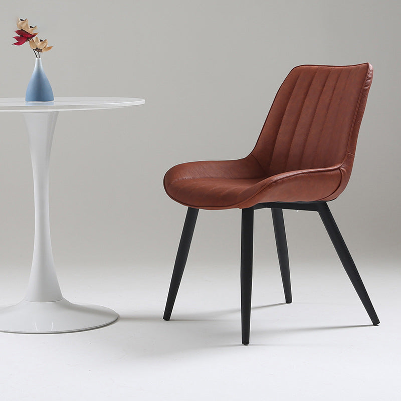 Nordic Cushioned Dining Chair 33"H Parsons Chair with Metal Base for Restaurant Clearhalo ' kitchen&dining_furn' 'Dining Chairs' 'Dining Tables & Seating' 'dining_chair' 'furn' 'furn_dining_chair' 'Furniture' 'furniture_dining_chair' 'Kitchen & Dining Furniture' 'kitchen' 3597600