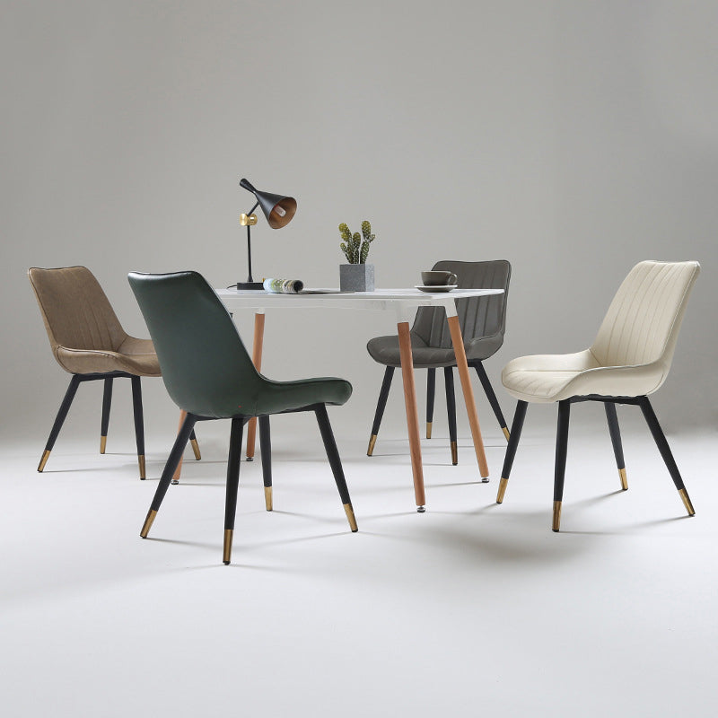 Nordic Cushioned Dining Chair 33"H Parsons Chair with Metal Base for Restaurant Clearhalo ' kitchen&dining_furn' 'Dining Chairs' 'Dining Tables & Seating' 'dining_chair' 'furn' 'furn_dining_chair' 'Furniture' 'furniture_dining_chair' 'Kitchen & Dining Furniture' 'kitchen' 3597601