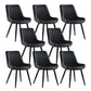 Nordic Cushioned Dining Chair 33"H Parsons Chair with Metal Base for Restaurant Black 8 Piece Set Black Clearhalo ' kitchen&dining_furn' 'Dining Chairs' 'Dining Tables & Seating' 'dining_chair' 'furn' 'furn_dining_chair' 'Furniture' 'furniture_dining_chair' 'Kitchen & Dining Furniture' 'kitchen' 3597606