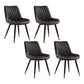 Nordic Cushioned Dining Chair 33"H Parsons Chair with Metal Base for Restaurant Brown 4 Piece Set Brass Gold Clearhalo ' kitchen&dining_furn' 'Dining Chairs' 'Dining Tables & Seating' 'dining_chair' 'furn' 'furn_dining_chair' 'Furniture' 'furniture_dining_chair' 'Kitchen & Dining Furniture' 'kitchen' 3597612
