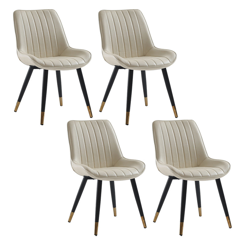Nordic Cushioned Dining Chair 33"H Parsons Chair with Metal Base for Restaurant Off-White 4 Piece Set Brass Gold Clearhalo ' kitchen&dining_furn' 'Dining Chairs' 'Dining Tables & Seating' 'dining_chair' 'furn' 'furn_dining_chair' 'Furniture' 'furniture_dining_chair' 'Kitchen & Dining Furniture' 'kitchen' 3597615