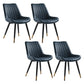Nordic Cushioned Dining Chair 33"H Parsons Chair with Metal Base for Restaurant Blue 4 Piece Set Brass Gold Clearhalo ' kitchen&dining_furn' 'Dining Chairs' 'Dining Tables & Seating' 'dining_chair' 'furn' 'furn_dining_chair' 'Furniture' 'furniture_dining_chair' 'Kitchen & Dining Furniture' 'kitchen' 3597617