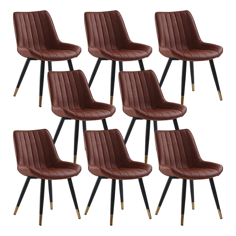 Nordic Cushioned Dining Chair 33"H Parsons Chair with Metal Base for Restaurant Red 8 Piece Set Brass Gold Clearhalo ' kitchen&dining_furn' 'Dining Chairs' 'Dining Tables & Seating' 'dining_chair' 'furn' 'furn_dining_chair' 'Furniture' 'furniture_dining_chair' 'Kitchen & Dining Furniture' 'kitchen' 3597620