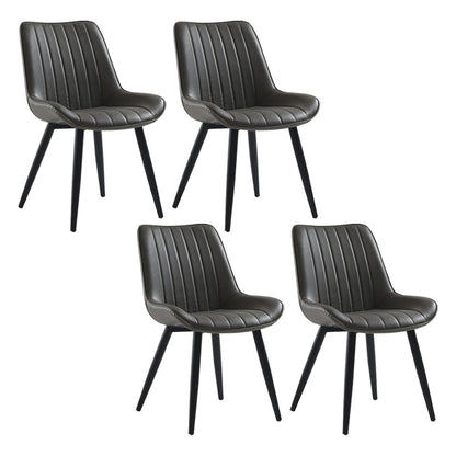 Nordic Cushioned Dining Chair 33"H Parsons Chair with Metal Base for Restaurant Grey 4 Piece Set Black Clearhalo ' kitchen&dining_furn' 'Dining Chairs' 'Dining Tables & Seating' 'dining_chair' 'furn' 'furn_dining_chair' 'Furniture' 'furniture_dining_chair' 'Kitchen & Dining Furniture' 'kitchen' 3597621