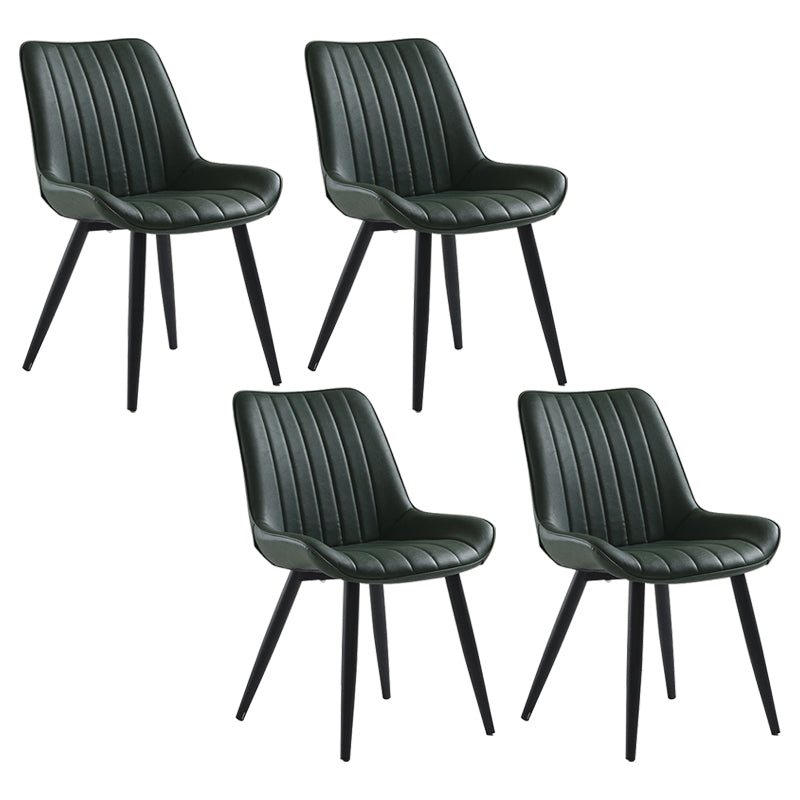 Nordic Cushioned Dining Chair 33"H Parsons Chair with Metal Base for Restaurant Green 4 Piece Set Black Clearhalo ' kitchen&dining_furn' 'Dining Chairs' 'Dining Tables & Seating' 'dining_chair' 'furn' 'furn_dining_chair' 'Furniture' 'furniture_dining_chair' 'Kitchen & Dining Furniture' 'kitchen' 3597625