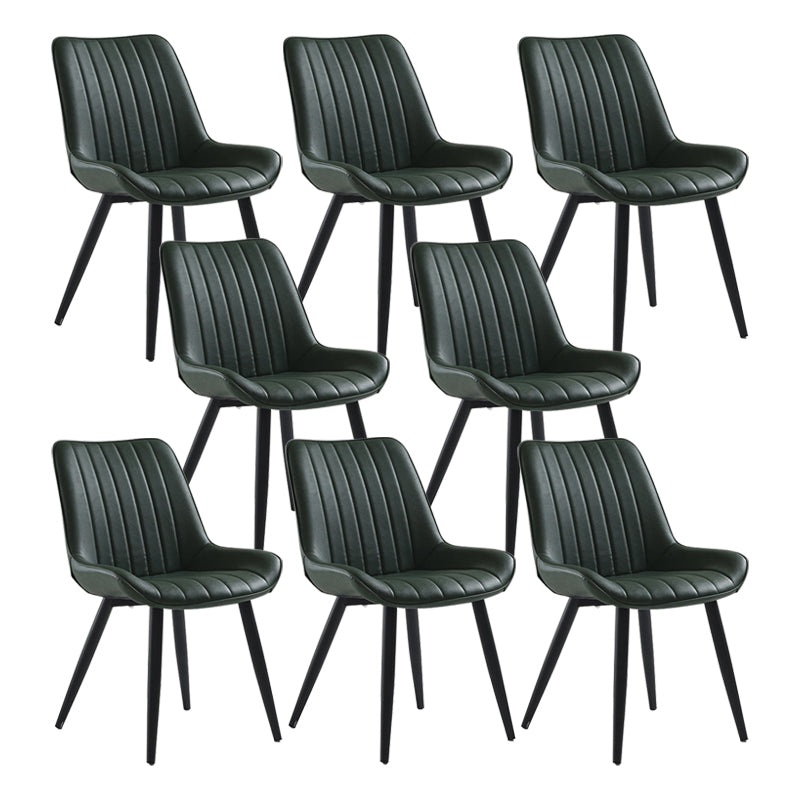 Nordic Cushioned Dining Chair 33"H Parsons Chair with Metal Base for Restaurant Green 8 Piece Set Black Clearhalo ' kitchen&dining_furn' 'Dining Chairs' 'Dining Tables & Seating' 'dining_chair' 'furn' 'furn_dining_chair' 'Furniture' 'furniture_dining_chair' 'Kitchen & Dining Furniture' 'kitchen' 3597626