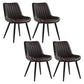 Nordic Cushioned Dining Chair 33"H Parsons Chair with Metal Base for Restaurant Brown 4 Piece Set Black Clearhalo ' kitchen&dining_furn' 'Dining Chairs' 'Dining Tables & Seating' 'dining_chair' 'furn' 'furn_dining_chair' 'Furniture' 'furniture_dining_chair' 'Kitchen & Dining Furniture' 'kitchen' 3597627