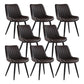 Nordic Cushioned Dining Chair 33"H Parsons Chair with Metal Base for Restaurant Brown 8 Piece Set Black Clearhalo ' kitchen&dining_furn' 'Dining Chairs' 'Dining Tables & Seating' 'dining_chair' 'furn' 'furn_dining_chair' 'Furniture' 'furniture_dining_chair' 'Kitchen & Dining Furniture' 'kitchen' 3597628