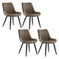 Nordic Cushioned Dining Chair 33"H Parsons Chair with Metal Base for Restaurant Khaki 4 Piece Set Black Clearhalo ' kitchen&dining_furn' 'Dining Chairs' 'Dining Tables & Seating' 'dining_chair' 'furn' 'furn_dining_chair' 'Furniture' 'furniture_dining_chair' 'Kitchen & Dining Furniture' 'kitchen' 3597629