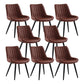 Nordic Cushioned Dining Chair 33"H Parsons Chair with Metal Base for Restaurant Red 8 Piece Set Black Clearhalo ' kitchen&dining_furn' 'Dining Chairs' 'Dining Tables & Seating' 'dining_chair' 'furn' 'furn_dining_chair' 'Furniture' 'furniture_dining_chair' 'Kitchen & Dining Furniture' 'kitchen' 3597632