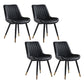 Nordic Cushioned Dining Chair 33"H Parsons Chair with Metal Base for Restaurant Black 4 Piece Set Brass Gold Clearhalo ' kitchen&dining_furn' 'Dining Chairs' 'Dining Tables & Seating' 'dining_chair' 'furn' 'furn_dining_chair' 'Furniture' 'furniture_dining_chair' 'Kitchen & Dining Furniture' 'kitchen' 3597635