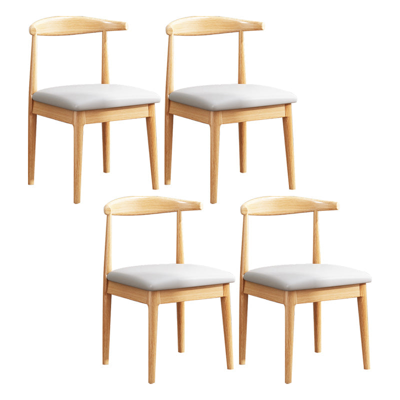 Contemporary Style Kitchen Dining Chair Parsons Dining Armless Chair for Home Light Gray Leather 4 Piece Set Clearhalo ' kitchen&dining_furn' 'Dining Chairs' 'Dining Tables & Seating' 'dining_chair' 'furn' 'furn_dining_chair' 'Furniture' 'furniture_dining_chair' 'Kitchen & Dining Furniture' 'kitchen' 3597654