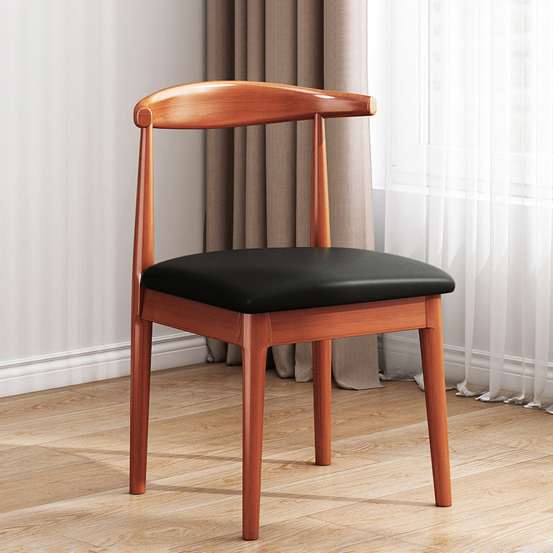 Contemporary Style Kitchen Dining Chair Parsons Dining Armless Chair for Home Black Leather 1 Piece Clearhalo ' kitchen&dining_furn' 'Dining Chairs' 'Dining Tables & Seating' 'dining_chair' 'furn' 'furn_dining_chair' 'Furniture' 'furniture_dining_chair' 'Kitchen & Dining Furniture' 'kitchen' 3597655