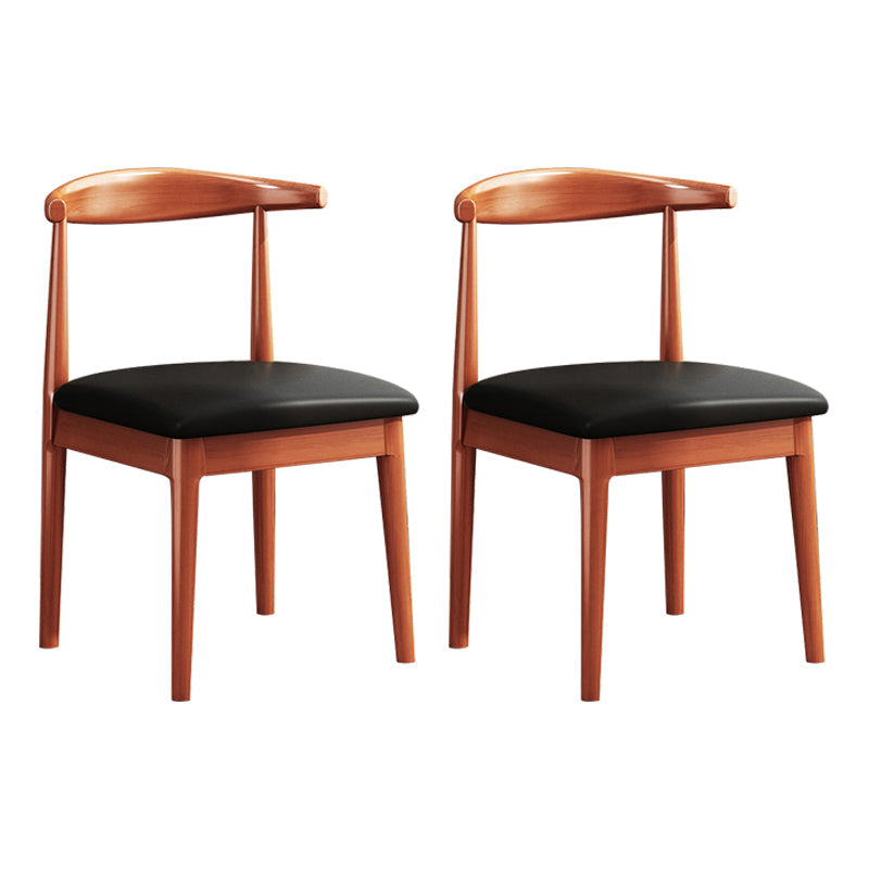 Contemporary Style Kitchen Dining Chair Parsons Dining Armless Chair for Home Black Leather 2 Piece Set Clearhalo ' kitchen&dining_furn' 'Dining Chairs' 'Dining Tables & Seating' 'dining_chair' 'furn' 'furn_dining_chair' 'Furniture' 'furniture_dining_chair' 'Kitchen & Dining Furniture' 'kitchen' 3597656