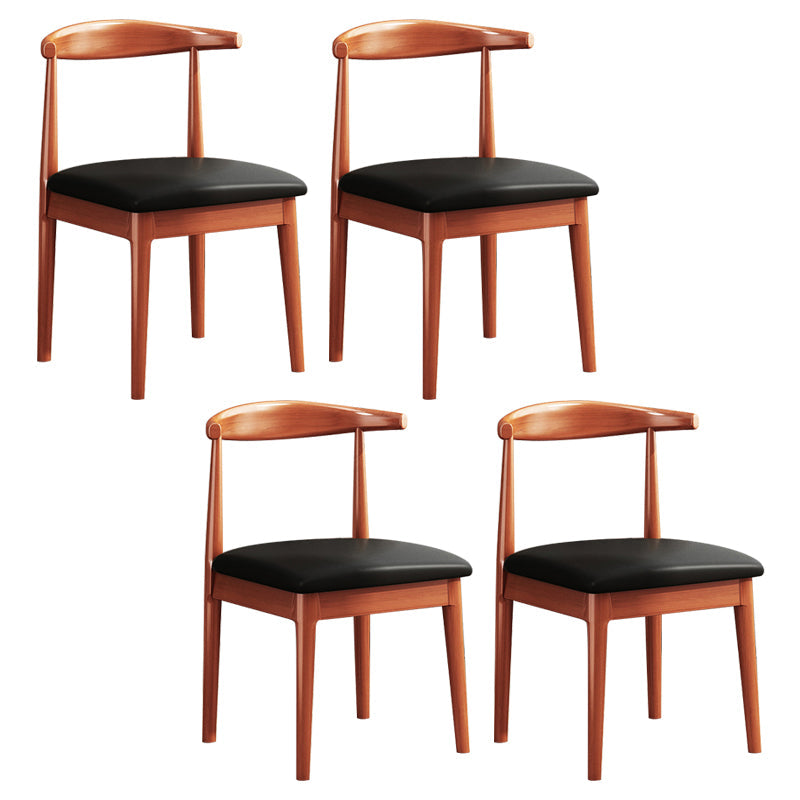 Contemporary Style Kitchen Dining Chair Parsons Dining Armless Chair for Home Black Leather 4 Piece Set Clearhalo ' kitchen&dining_furn' 'Dining Chairs' 'Dining Tables & Seating' 'dining_chair' 'furn' 'furn_dining_chair' 'Furniture' 'furniture_dining_chair' 'Kitchen & Dining Furniture' 'kitchen' 3597657