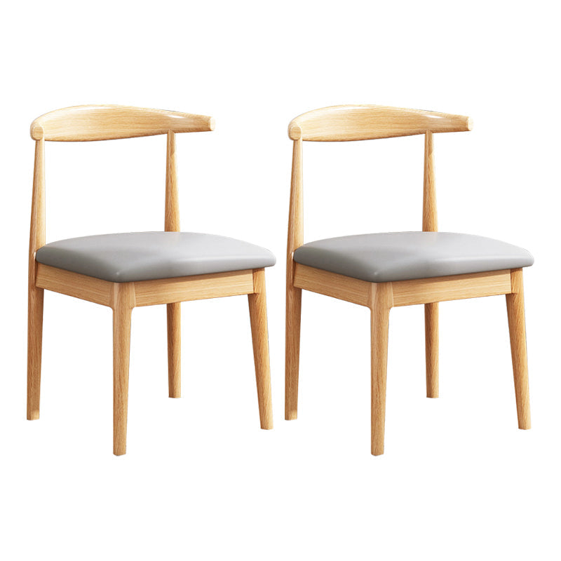 Contemporary Style Kitchen Dining Chair Parsons Dining Armless Chair for Home Dark Gray Leather 2 Piece Set Clearhalo ' kitchen&dining_furn' 'Dining Chairs' 'Dining Tables & Seating' 'dining_chair' 'furn' 'furn_dining_chair' 'Furniture' 'furniture_dining_chair' 'Kitchen & Dining Furniture' 'kitchen' 3597658