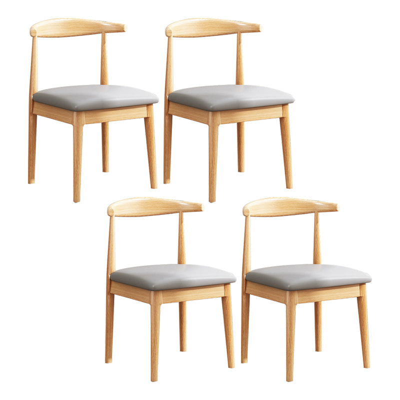 Contemporary Style Kitchen Dining Chair Parsons Dining Armless Chair for Home Dark Gray Leather 4 Piece Set Clearhalo ' kitchen&dining_furn' 'Dining Chairs' 'Dining Tables & Seating' 'dining_chair' 'furn' 'furn_dining_chair' 'Furniture' 'furniture_dining_chair' 'Kitchen & Dining Furniture' 'kitchen' 3597659