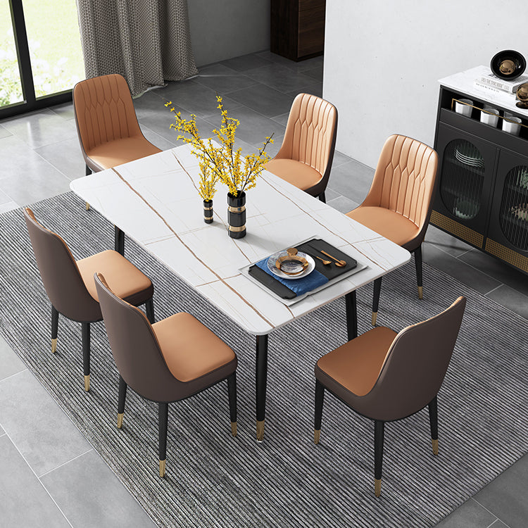 Metal Dining Room Side Chair Modern Style Parsons Armless Dining Chairs Clearhalo ' kitchen&dining_furn' 'Dining Chairs' 'Dining Tables & Seating' 'dining_chair' 'furn' 'furn_dining_chair' 'Furniture' 'furniture_dining_chair' 'Kitchen & Dining Furniture' 'kitchen' 3597665