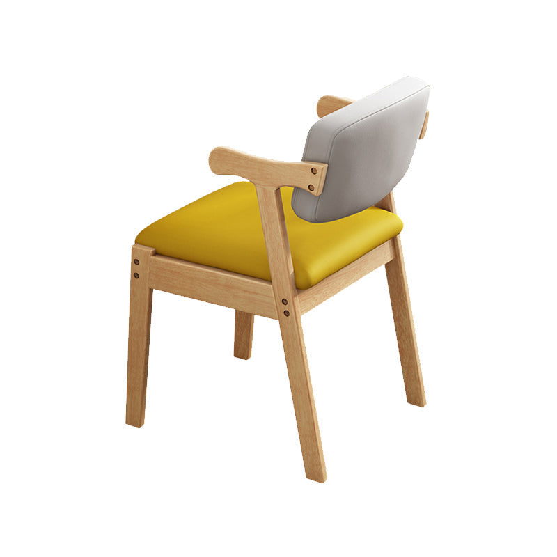 Contemporary Wood Indoor Open Back Dining Side Chair 20'' Wide Dining Chair Yellow 1 Piece Natural Wood Clearhalo ' kitchen&dining_furn' 'Dining Chairs' 'Dining Tables & Seating' 'dining_chair' 'furn' 'furn_dining_chair' 'Furniture' 'furniture_dining_chair' 'Kitchen & Dining Furniture' 'kitchen' 3597726