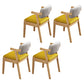 Contemporary Wood Indoor Open Back Dining Side Chair 20'' Wide Dining Chair Yellow 4 Piece Set Natural Wood Clearhalo ' kitchen&dining_furn' 'Dining Chairs' 'Dining Tables & Seating' 'dining_chair' 'furn' 'furn_dining_chair' 'Furniture' 'furniture_dining_chair' 'Kitchen & Dining Furniture' 'kitchen' 3597730