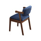 Contemporary Wood Indoor Open Back Dining Side Chair 20'' Wide Dining Chair Blue 1 Piece Walnut Clearhalo ' kitchen&dining_furn' 'Dining Chairs' 'Dining Tables & Seating' 'dining_chair' 'furn' 'furn_dining_chair' 'Furniture' 'furniture_dining_chair' 'Kitchen & Dining Furniture' 'kitchen' 3597731