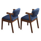 Contemporary Wood Indoor Open Back Dining Side Chair 20'' Wide Dining Chair Blue 2 Piece Set Walnut Clearhalo ' kitchen&dining_furn' 'Dining Chairs' 'Dining Tables & Seating' 'dining_chair' 'furn' 'furn_dining_chair' 'Furniture' 'furniture_dining_chair' 'Kitchen & Dining Furniture' 'kitchen' 3597732