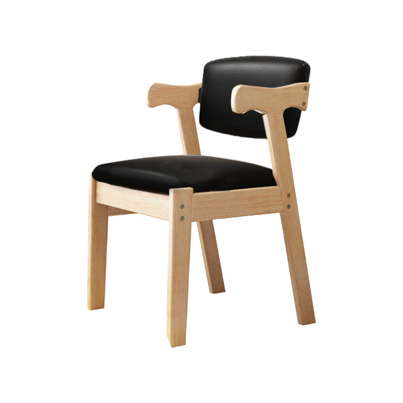 Contemporary Wood Indoor Open Back Dining Side Chair 20'' Wide Dining Chair Black 1 Piece Natural Wood Clearhalo ' kitchen&dining_furn' 'Dining Chairs' 'Dining Tables & Seating' 'dining_chair' 'furn' 'furn_dining_chair' 'Furniture' 'furniture_dining_chair' 'Kitchen & Dining Furniture' 'kitchen' 3597734