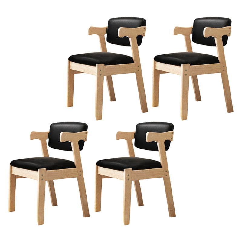Contemporary Wood Indoor Open Back Dining Side Chair 20'' Wide Dining Chair Black 4 Piece Set Natural Wood Clearhalo ' kitchen&dining_furn' 'Dining Chairs' 'Dining Tables & Seating' 'dining_chair' 'furn' 'furn_dining_chair' 'Furniture' 'furniture_dining_chair' 'Kitchen & Dining Furniture' 'kitchen' 3597736