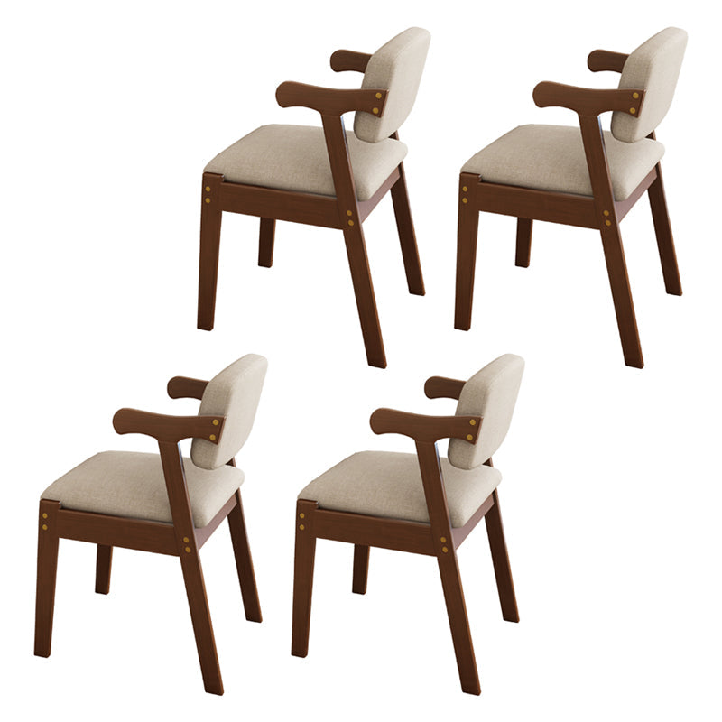 Contemporary Wood Indoor Open Back Dining Side Chair 20'' Wide Dining Chair Grey 4 Piece Set Walnut Clearhalo ' kitchen&dining_furn' 'Dining Chairs' 'Dining Tables & Seating' 'dining_chair' 'furn' 'furn_dining_chair' 'Furniture' 'furniture_dining_chair' 'Kitchen & Dining Furniture' 'kitchen' 3597739