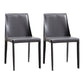 Faux Leather Contemporary Dining Room Chairs Matte Finish Solid Back Dining Arm Chairs Dark Gray 2 Piece Set Clearhalo ' kitchen&dining_furn' 'Dining Chairs' 'Dining Tables & Seating' 'dining_chair' 'furn' 'furn_dining_chair' 'Furniture' 'furniture_dining_chair' 'Kitchen & Dining Furniture' 'kitchen' 3597742