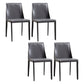 Faux Leather Contemporary Dining Room Chairs Matte Finish Solid Back Dining Arm Chairs Dark Gray 4 Piece Set Clearhalo ' kitchen&dining_furn' 'Dining Chairs' 'Dining Tables & Seating' 'dining_chair' 'furn' 'furn_dining_chair' 'Furniture' 'furniture_dining_chair' 'Kitchen & Dining Furniture' 'kitchen' 3597744