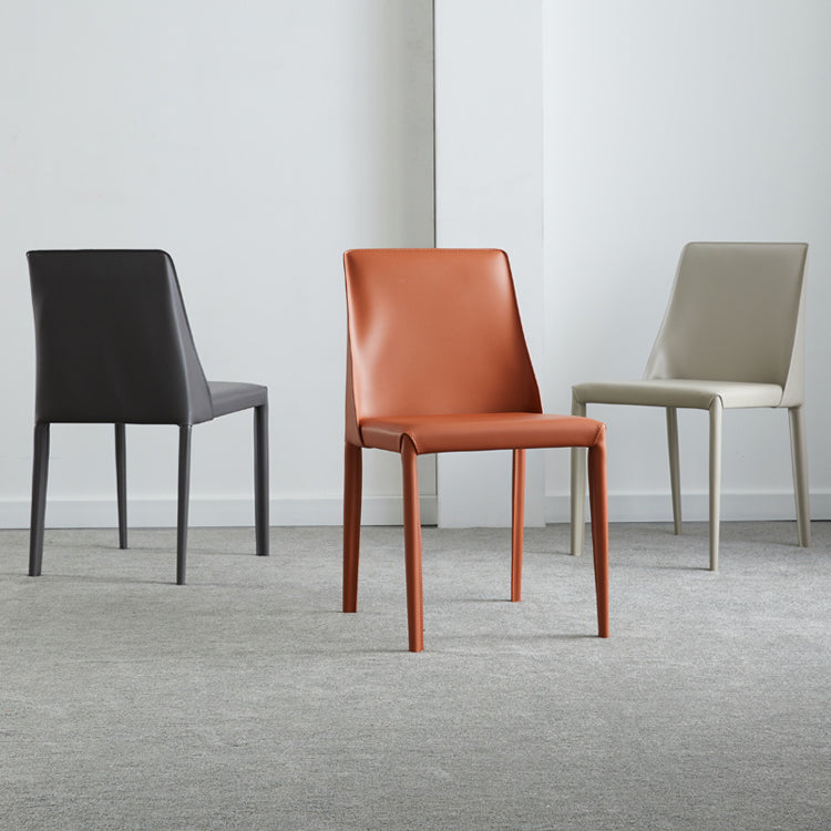 Faux Leather Contemporary Dining Room Chairs Matte Finish Solid Back Dining Arm Chairs Clearhalo ' kitchen&dining_furn' 'Dining Chairs' 'Dining Tables & Seating' 'dining_chair' 'furn' 'furn_dining_chair' 'Furniture' 'furniture_dining_chair' 'Kitchen & Dining Furniture' 'kitchen' 3597745