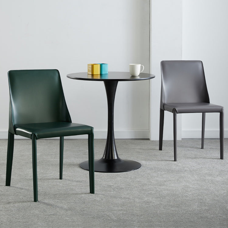 Faux Leather Contemporary Dining Room Chairs Matte Finish Solid Back Dining Arm Chairs Clearhalo ' kitchen&dining_furn' 'Dining Chairs' 'Dining Tables & Seating' 'dining_chair' 'furn' 'furn_dining_chair' 'Furniture' 'furniture_dining_chair' 'Kitchen & Dining Furniture' 'kitchen' 3597746