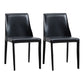 Faux Leather Contemporary Dining Room Chairs Matte Finish Solid Back Dining Arm Chairs Black 2 Piece Set Clearhalo ' kitchen&dining_furn' 'Dining Chairs' 'Dining Tables & Seating' 'dining_chair' 'furn' 'furn_dining_chair' 'Furniture' 'furniture_dining_chair' 'Kitchen & Dining Furniture' 'kitchen' 3597748