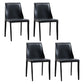 Faux Leather Contemporary Dining Room Chairs Matte Finish Solid Back Dining Arm Chairs Black 4 Piece Set Clearhalo ' kitchen&dining_furn' 'Dining Chairs' 'Dining Tables & Seating' 'dining_chair' 'furn' 'furn_dining_chair' 'Furniture' 'furniture_dining_chair' 'Kitchen & Dining Furniture' 'kitchen' 3597751