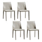 Faux Leather Contemporary Dining Room Chairs Matte Finish Solid Back Dining Arm Chairs Light Gray 4 Piece Set Clearhalo ' kitchen&dining_furn' 'Dining Chairs' 'Dining Tables & Seating' 'dining_chair' 'furn' 'furn_dining_chair' 'Furniture' 'furniture_dining_chair' 'Kitchen & Dining Furniture' 'kitchen' 3597756