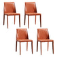 Faux Leather Contemporary Dining Room Chairs Matte Finish Solid Back Dining Arm Chairs Orange 4 Piece Set Clearhalo ' kitchen&dining_furn' 'Dining Chairs' 'Dining Tables & Seating' 'dining_chair' 'furn' 'furn_dining_chair' 'Furniture' 'furniture_dining_chair' 'Kitchen & Dining Furniture' 'kitchen' 3597763