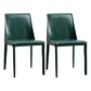 Faux Leather Contemporary Dining Room Chairs Matte Finish Solid Back Dining Arm Chairs Blackish Green 2 Piece Set Clearhalo ' kitchen&dining_furn' 'Dining Chairs' 'Dining Tables & Seating' 'dining_chair' 'furn' 'furn_dining_chair' 'Furniture' 'furniture_dining_chair' 'Kitchen & Dining Furniture' 'kitchen' 3597766
