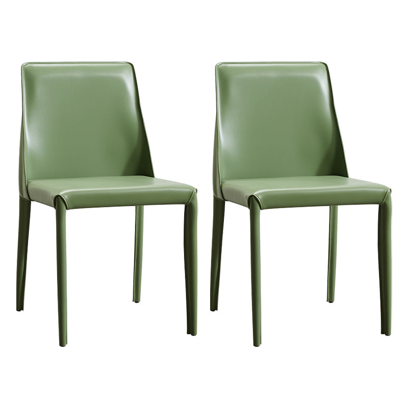 Faux Leather Contemporary Dining Room Chairs Matte Finish Solid Back Dining Arm Chairs Green 2 Piece Set Clearhalo ' kitchen&dining_furn' 'Dining Chairs' 'Dining Tables & Seating' 'dining_chair' 'furn' 'furn_dining_chair' 'Furniture' 'furniture_dining_chair' 'Kitchen & Dining Furniture' 'kitchen' 3597769