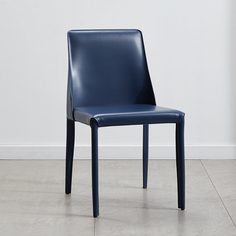Faux Leather Contemporary Dining Room Chairs Matte Finish Solid Back Dining Arm Chairs Blue 1 Piece Clearhalo ' kitchen&dining_furn' 'Dining Chairs' 'Dining Tables & Seating' 'dining_chair' 'furn' 'furn_dining_chair' 'Furniture' 'furniture_dining_chair' 'Kitchen & Dining Furniture' 'kitchen' 3597774