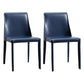 Faux Leather Contemporary Dining Room Chairs Matte Finish Solid Back Dining Arm Chairs Blue 2 Piece Set Clearhalo ' kitchen&dining_furn' 'Dining Chairs' 'Dining Tables & Seating' 'dining_chair' 'furn' 'furn_dining_chair' 'Furniture' 'furniture_dining_chair' 'Kitchen & Dining Furniture' 'kitchen' 3597775